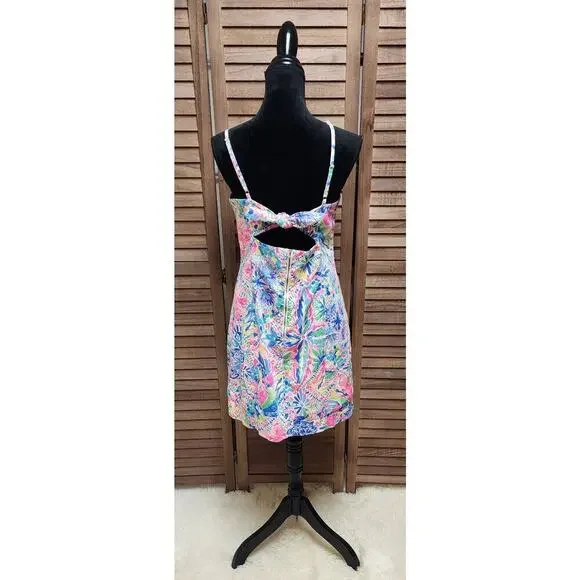 Lilly Pulitzer New Shelli Stretch Shift Dress Dancing On The Deck Pink Size 12 - Picture 7 of 8
